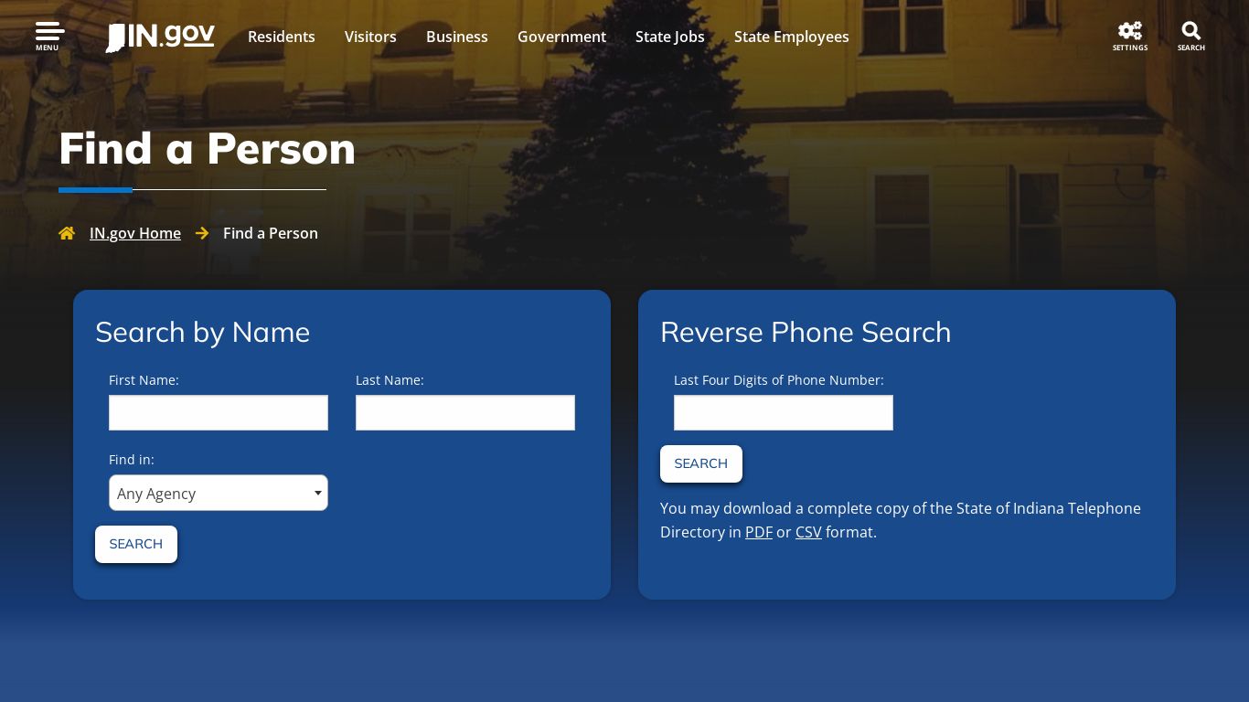 IN.gov | Find a Person - Indiana